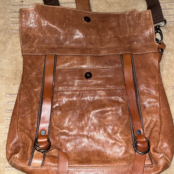 Marco Buggiani made in Italy Dark tan Leather Bag crossbody satchel Gorgeous! - Picture 5 of 7